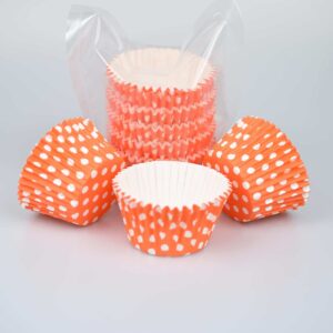 Košíčky na muffiny papírové s puntíky - oranžové 20ks