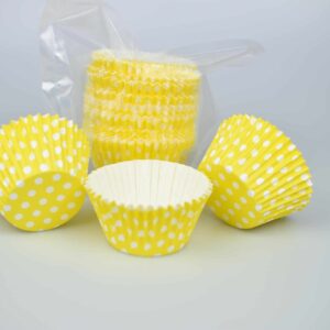 Košíčky na muffiny papírové s puntíky - žluté 20ks